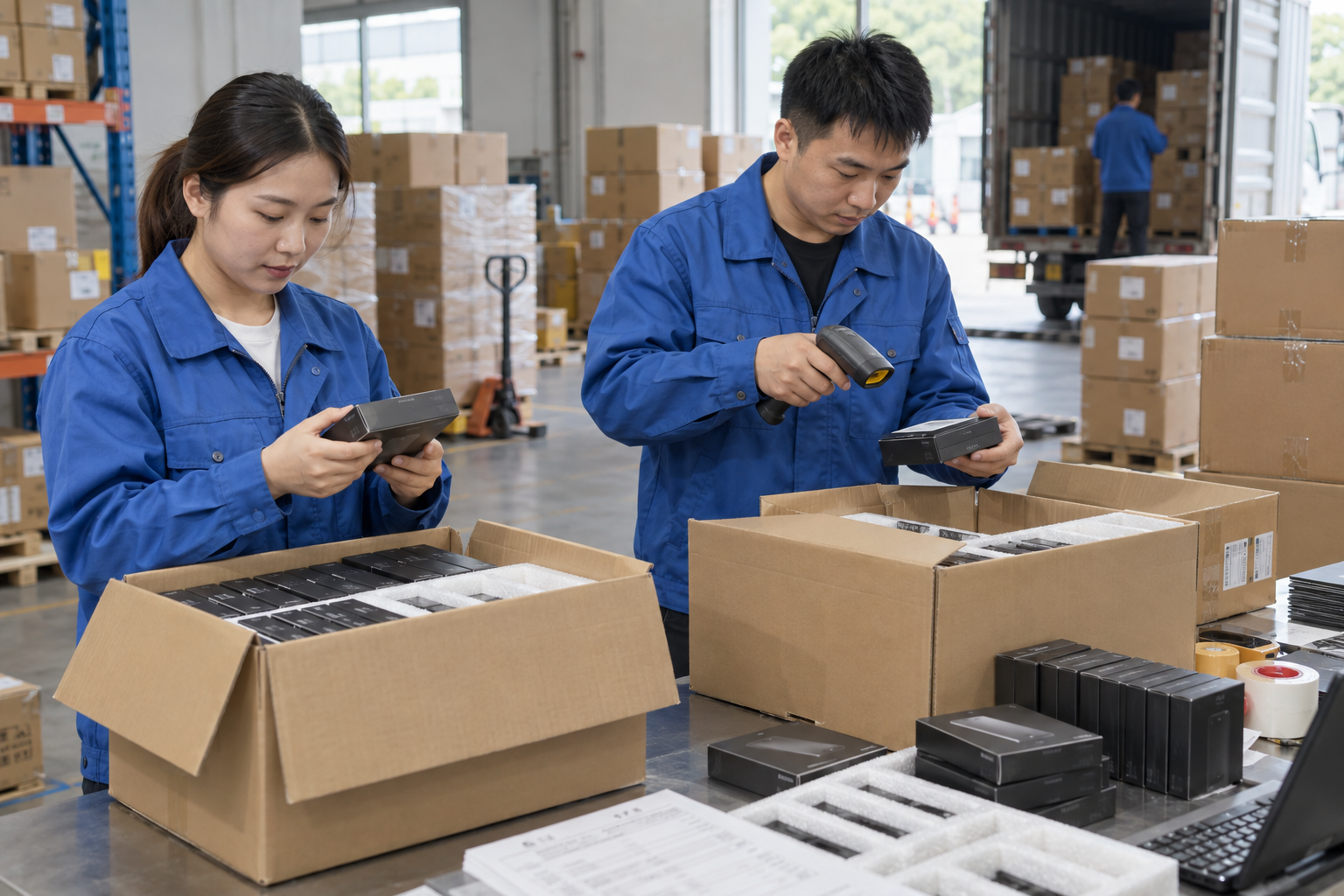External storage products checked for export shipment